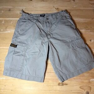Polo Jeans Co Ralph Lauren Mens Gray Cargo Shorts Military Cotton Size 34